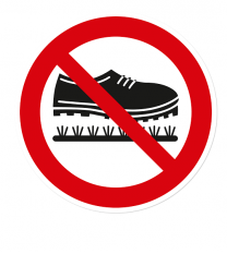 Verbotszeichen Schuhe säubern verboten