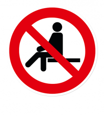 Verbotszeichen Sitzen verboten nach DIN EN ISO 7010 - P 018