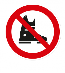 Verbotszeichen Keine Skischuhe erlaubt