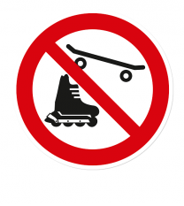 Verbotszeichen Inlineskating und Skateboarding verboten