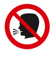 Verbotszeichen Kein Lärm oder laute Konversation