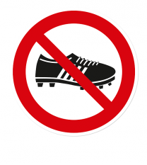 Verbotszeichen Keine Fußballschuhe / Stollenschuhe erlaubt