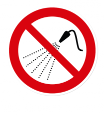 Verbotszeichen Mit Wasser spritzen verboten nach DIN EN ISO 7010 - P 016