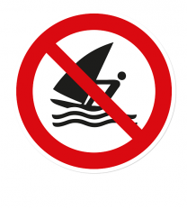 Verbotszeichen Windsurfen verboten nach DIN ISO 20712 - WSP007