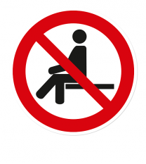 Verbotszeichen Sitzen verboten
