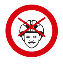 Verbotszeichen Helm / Fahrradhelm verboten