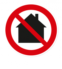 Verbotszeichen Nicht in Wohngebieten verwenden