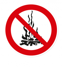 Verbotszeichen Feuer entzünden verboten