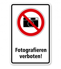 Verbotsschild Fotografieren verboten