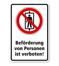 Verbotsschild Beförderung von Personen verboten