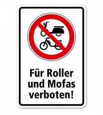 Verbotsschild Für Roller und Mofas verboten