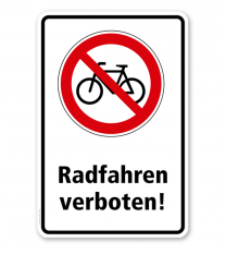 Verbotsschild Radfahren verboten