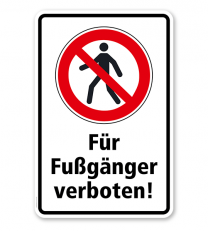 Verbotsschild Für Fußgänger verboten - nach ISO 7010
