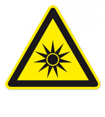 Warnzeichen Warnung vor optischer Strahlung nach DIN EN ISO 7010 - W 027