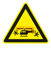 Warnzeichen Warnung vor Rotorblättern / Hubschrauber