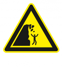 Warnzeichen Warnung vor instabiler Klippe nach DIN ISO 20712-1 - WSW 011