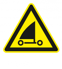 Warnzeichen Warnung vor Strandseglern nach DIN ISO 20712-1 - WSW 017