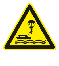 Warnzeichen Warnung vor Parasailing nach DIN ISO 20712-1 - WSW 021