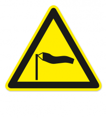 Warnzeichen Warnung vor starken Winden nach DIN ISO 20712-1 - WSW 022