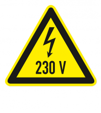Warnzeichen Warnung vor 230 V