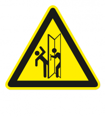 Warnzeichen Warnung vor Türschwenkbereich im Verkehrsweg