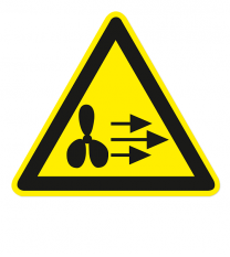 Warnzeichen Warnung vor starker Luftströmung