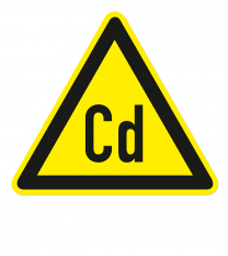 Warnzeichen Warnung vor Cadmium