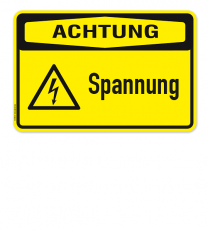 Warnschild Achtung - Spannung