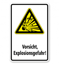 Warnschild Vorsicht Explosionsgefahr
