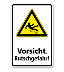 Warnschild Vorsicht, Rutschgefahr