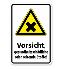 Warnschild Vorsicht, gesundheitsschädliche oder reizende Stoffe