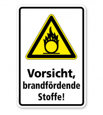 Warnschild Vorsicht, brandfördende Stoffe