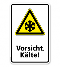 Warnschild Vorsicht, Kälte