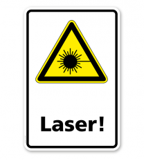 Warnschild Vorsicht, Laser