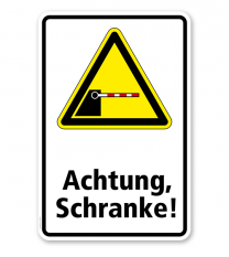 Warnschild Achtung, Schranke!