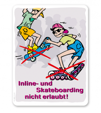 Verbotsschild Inline- und Skateboarding nicht erlaubt - SP