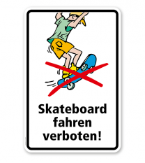 Verbotsschild Skateboard fahren nicht erlaubt - SP