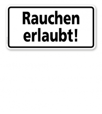 Textschild Rauchen erlaubt - TX