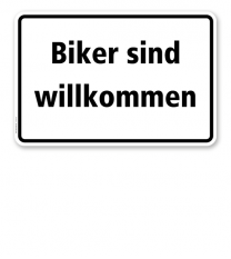 Textschild Biker sind willkommen - TX