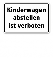 Textschild Kinderwagen abstellen ist verboten - TX