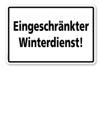 Textschild Eingeschränkter Winterdienst - TX