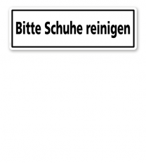 Textschild Bitte Schuhe reinigen - TX
