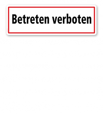 Textschild Betreten verboten - TX