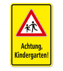 Kombischild / Kinderschild Achtung Kindergarten