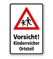Kombischild / Kinderschild Vorsicht, kinderreicher Ortsteil