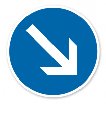 Vorgeschriebene Vorbeifahrt rechts vorbei - Verkehrsschild VZ 222-20