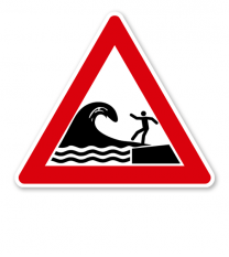Verkehrsschild Warnung vor Sog und Wellenschlag (Schwell)