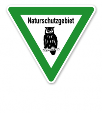 Verkehrsschild Naturschutzgebiet – Eule 2