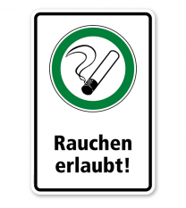 Hinweisschild Rauchen erlaubt - WH