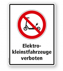 Hinweisschild Elektrokleinstfahrzeuge verboten (E Scooter / Elektroroller) - WH